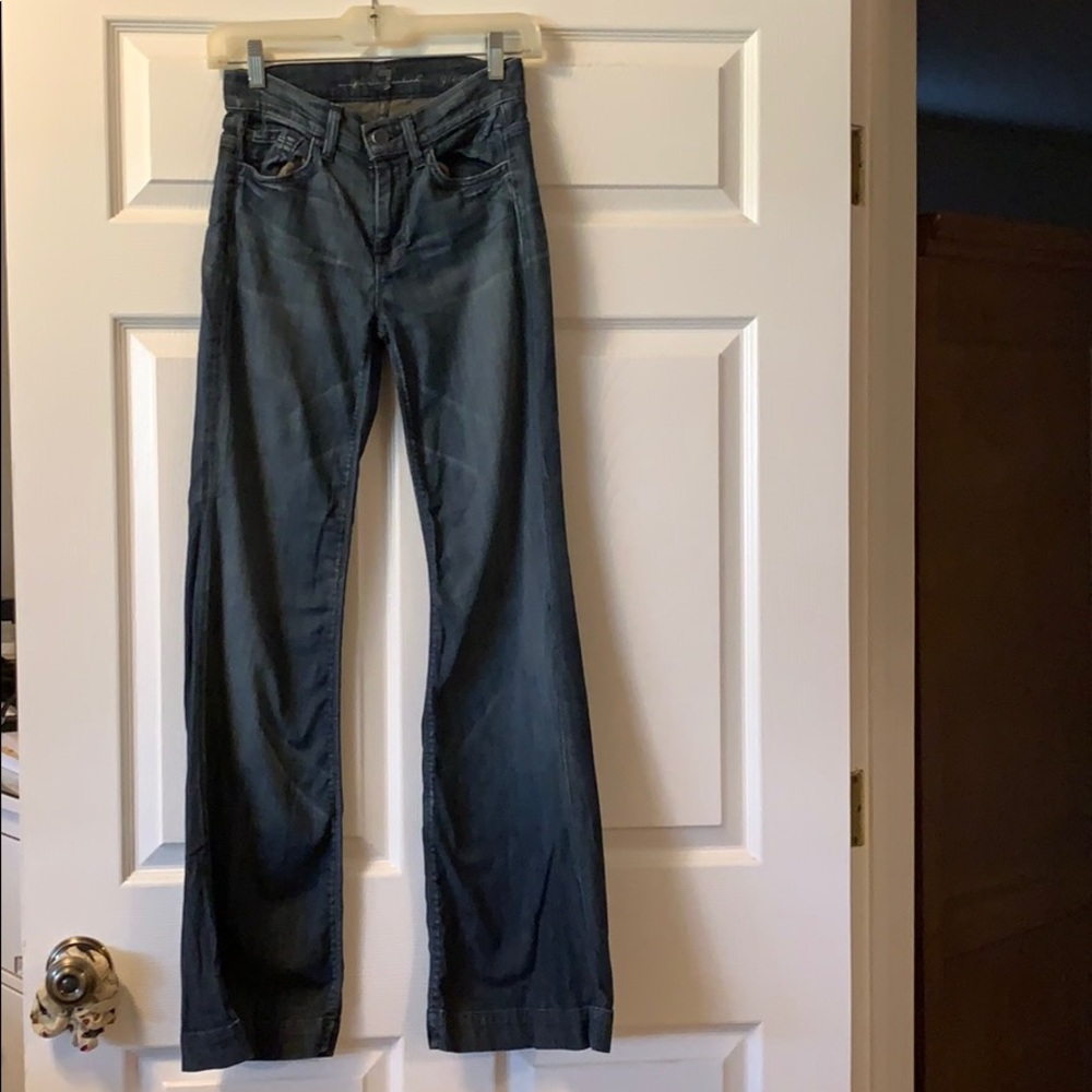7 For All Mankind Wide Flare Leg Pants 24 Ginger